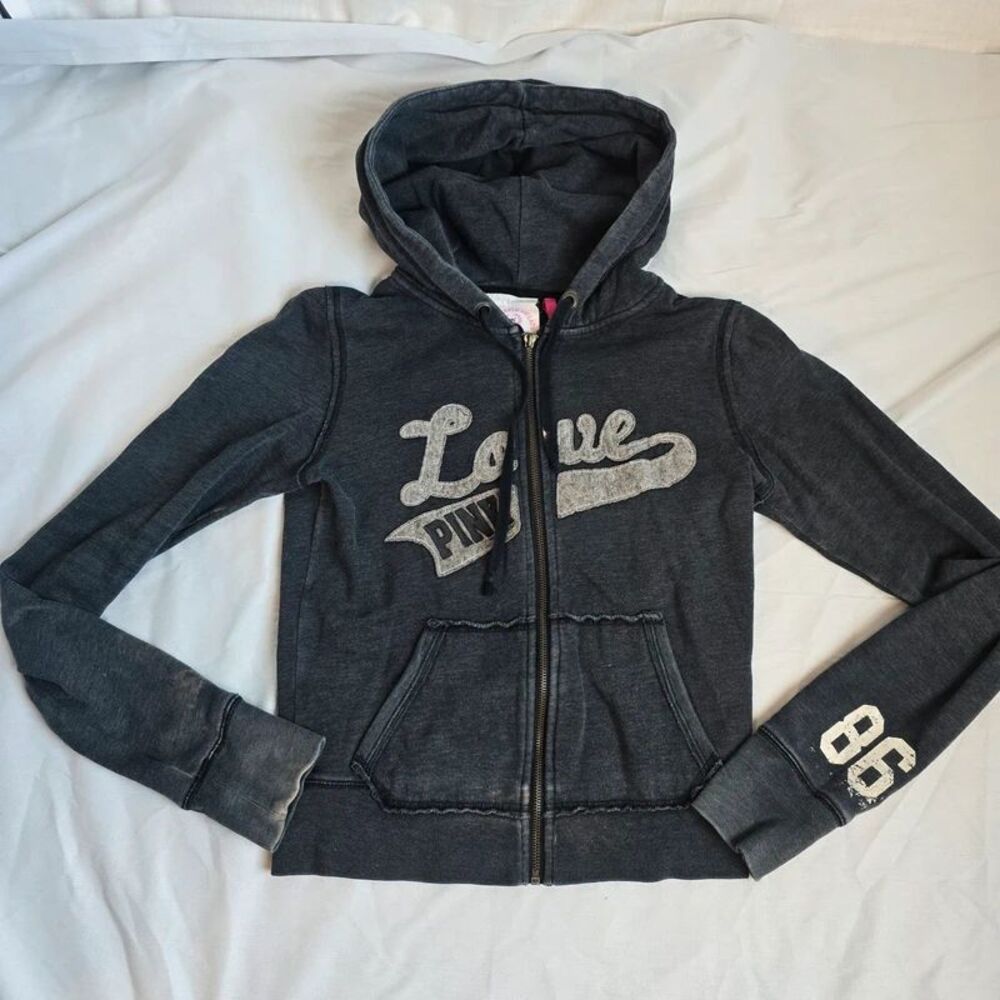 Vintage Victoria's Secret PINK Full Zip Hoodie Size L